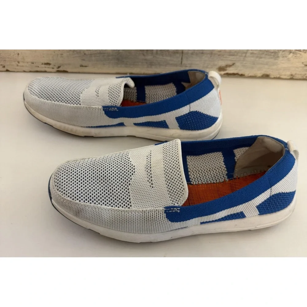 SWIMS‎ Shoes Mens Size 7 White Blue Slip On Mesh Loafers Water Casual Breathable